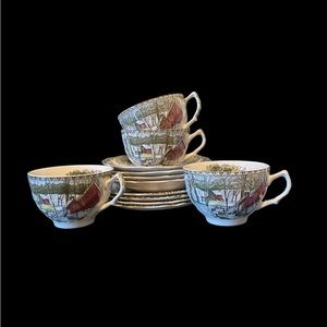 Vintage Johnson bros teacups|saucers - Discontinued circa 1963-2003